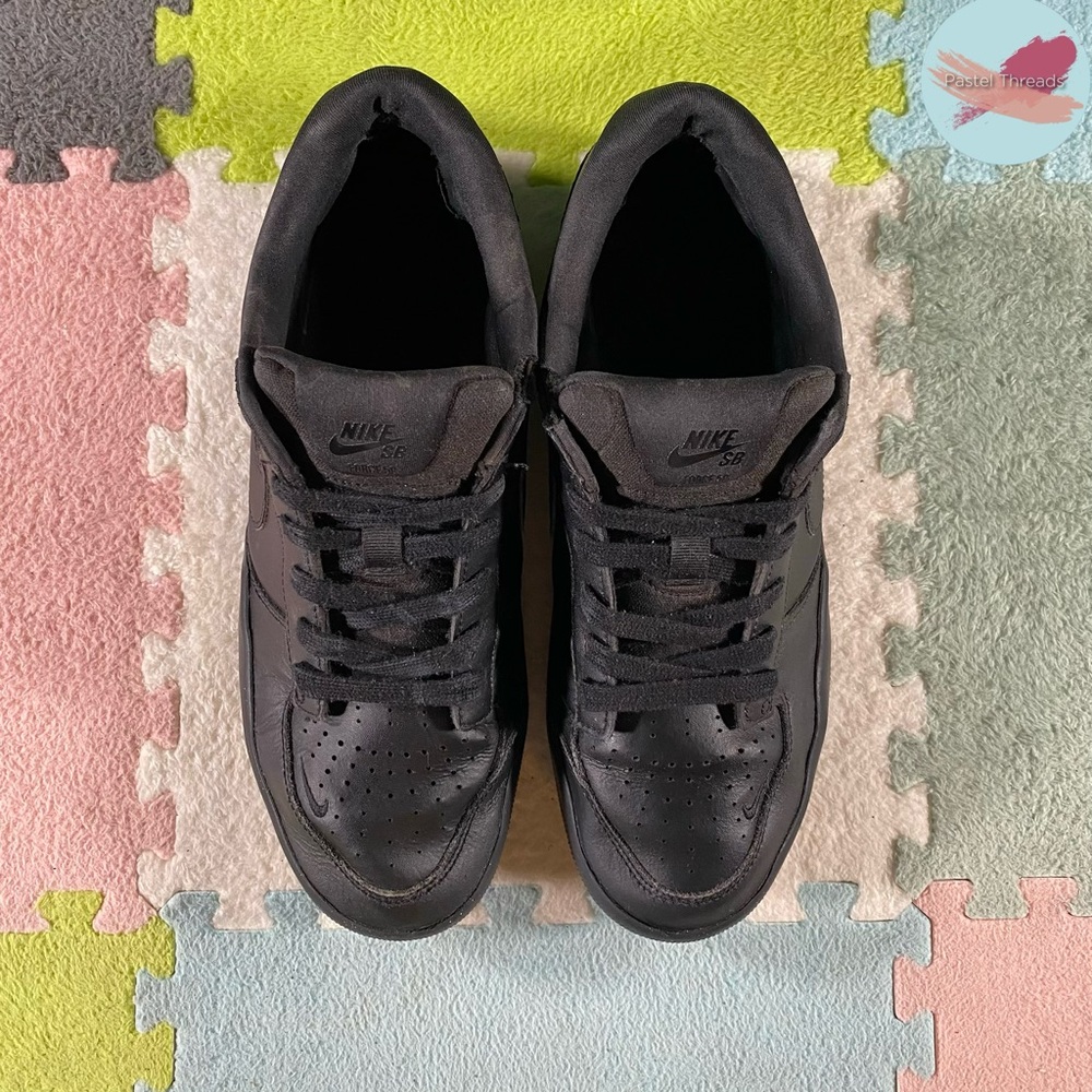 Nike SB Force 58 Premium Triple Black Noir Low Top Sneakers (Men's)